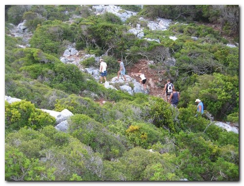Fußmarsch zur Höhle